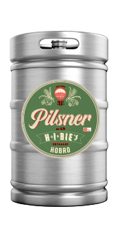 a silver can with a green label