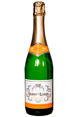 a bottle of champagne with a gold label from tukibar